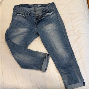 Levi  Light-Mid Blue Boyfriend Jeans with Rolled Hem